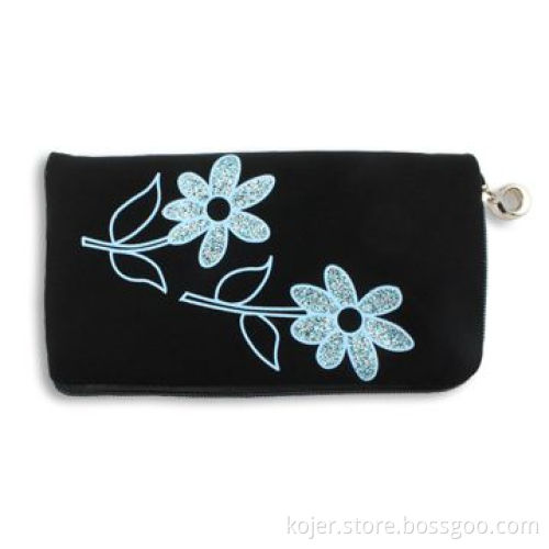 Velvet Zipper Pouch for Apple's iPhone 4, with Quality Metal Zipper Slider and Lanyard